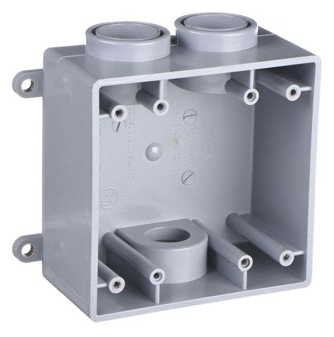 electrical box outdoor pvc 2 gang 3 inlets|shallow electrical box 2 gang.